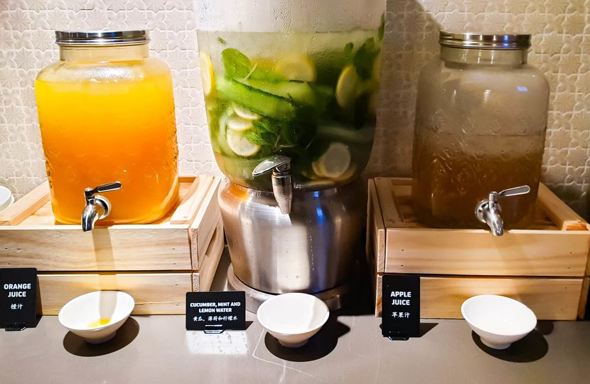 Infused waters and juices, Marhaba Lounge Singapore T3.